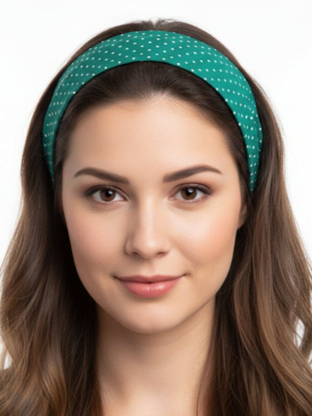Green Polka Dot Headband, Women's Headband, Hair Accessories